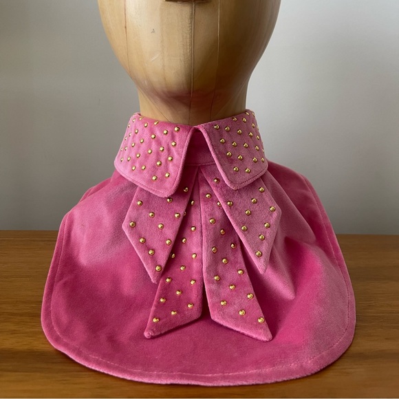 NWT Lele Sadoughi Victoria Studded Bow Collar Golden Magenta SOLD OUT - Picture 3 of 8